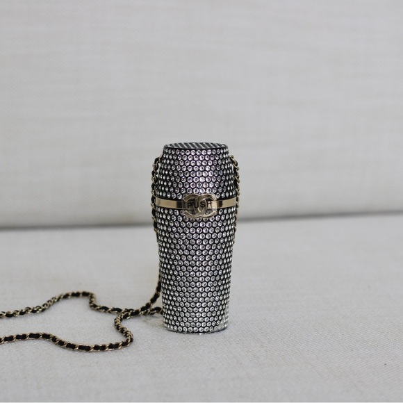 Authentic Chanel Rhinestone lipstick case on chain bag - Picture 1 of 9